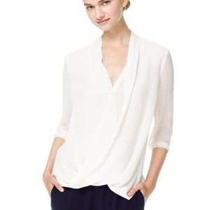 Babaton Beau Silk Wrap Front Blouse